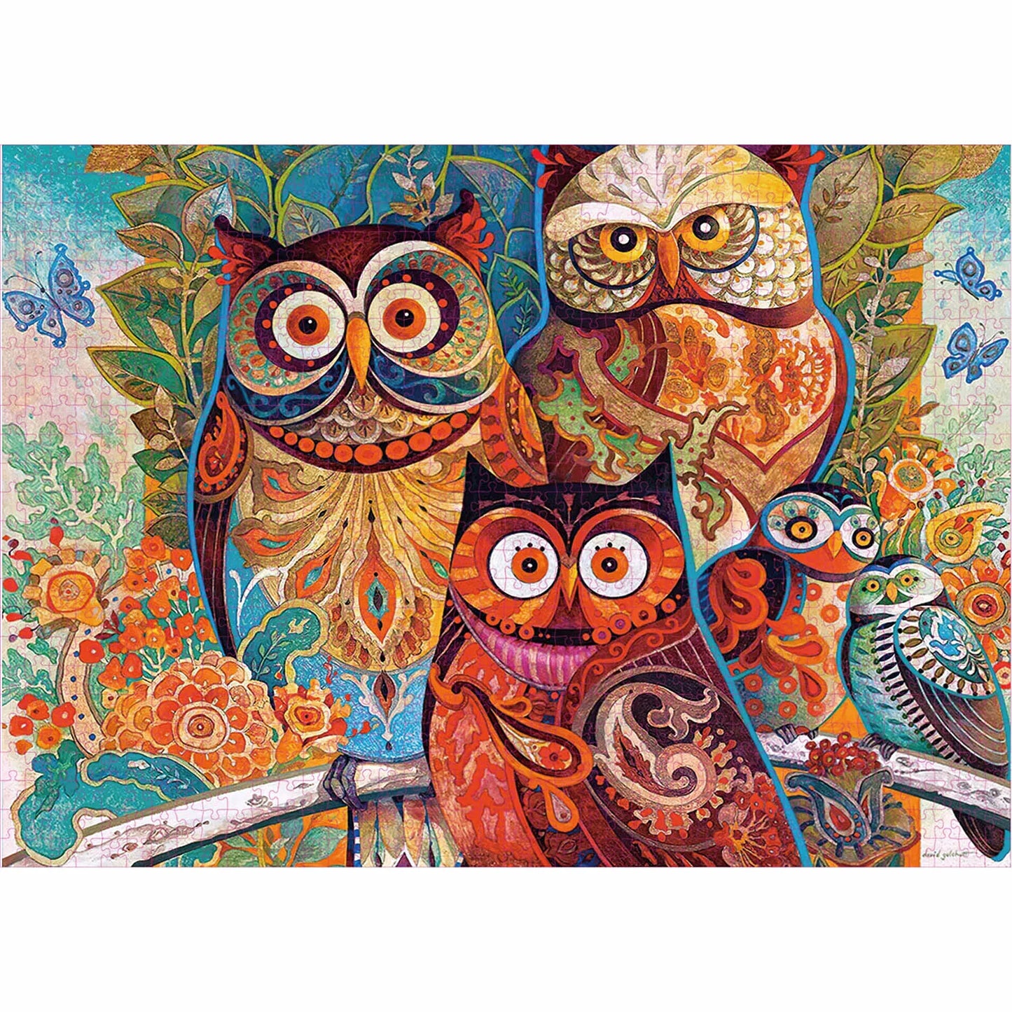 1000 Pieces Owl Oil Painting Jigsaw Puzzle Home Decor Adults Puzzle Games Family Fun Floor Puzzles Educational Toys for Kids